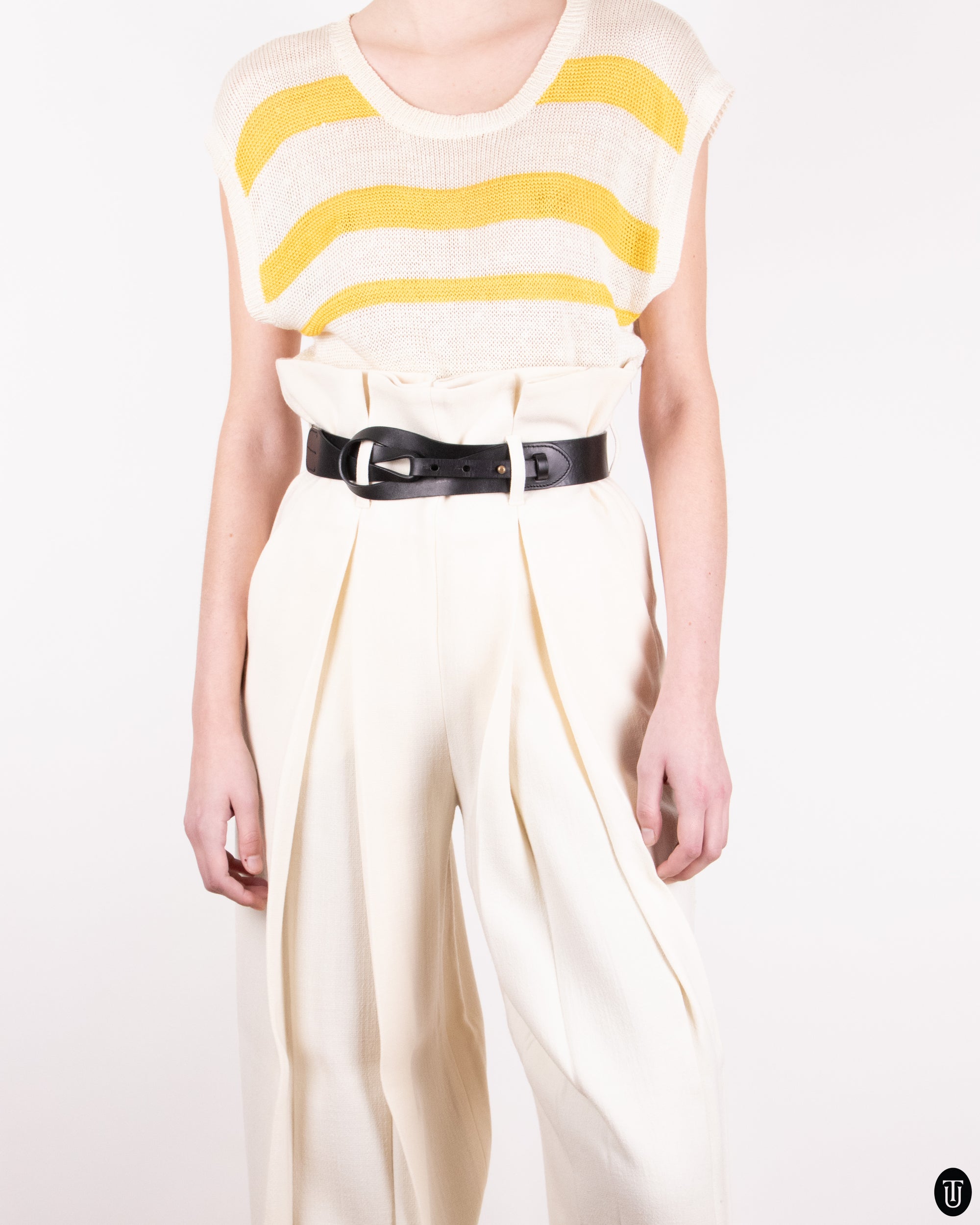 00s Lanvin Cream Wool Trousers S