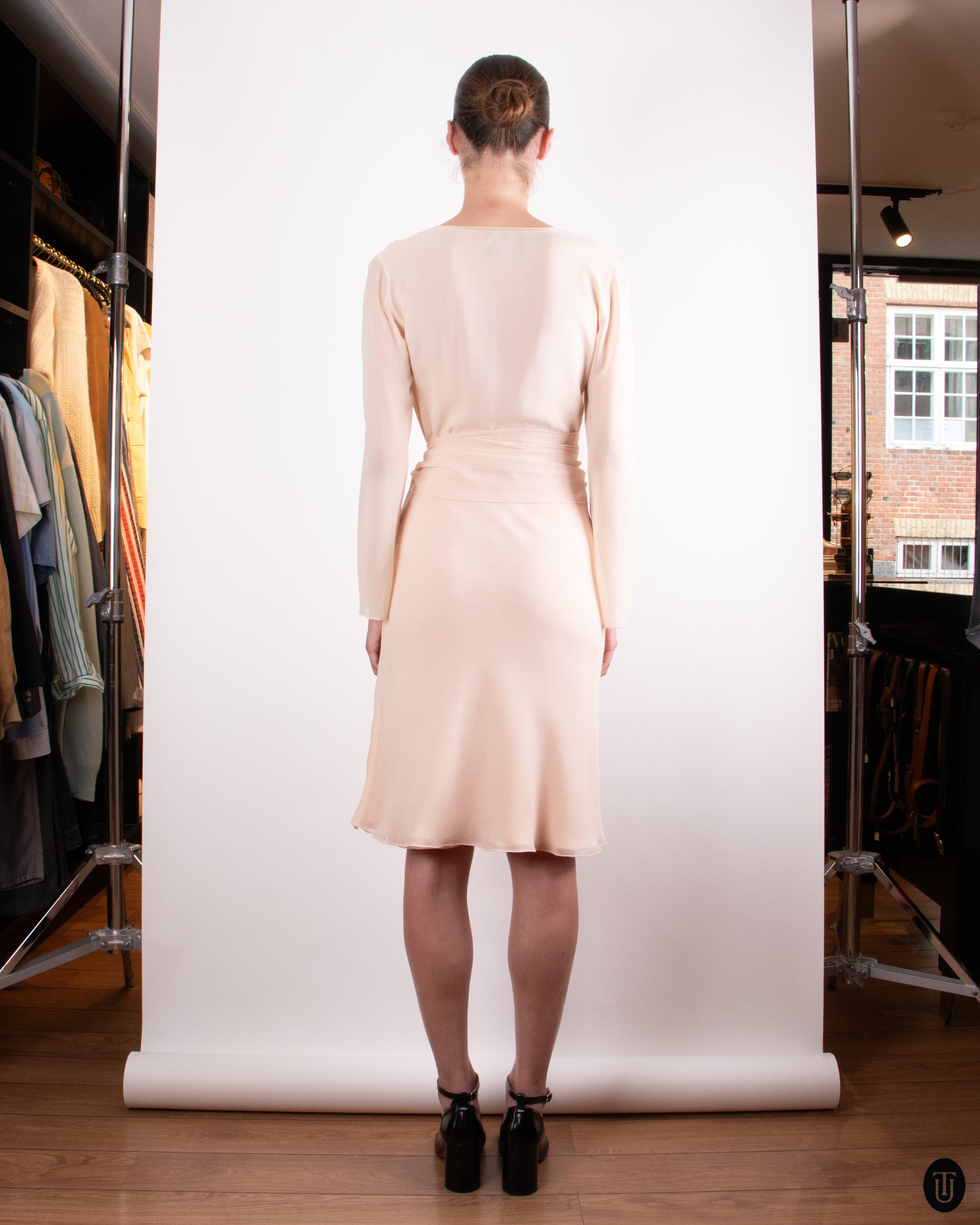 00's Silk Wrap Dress M