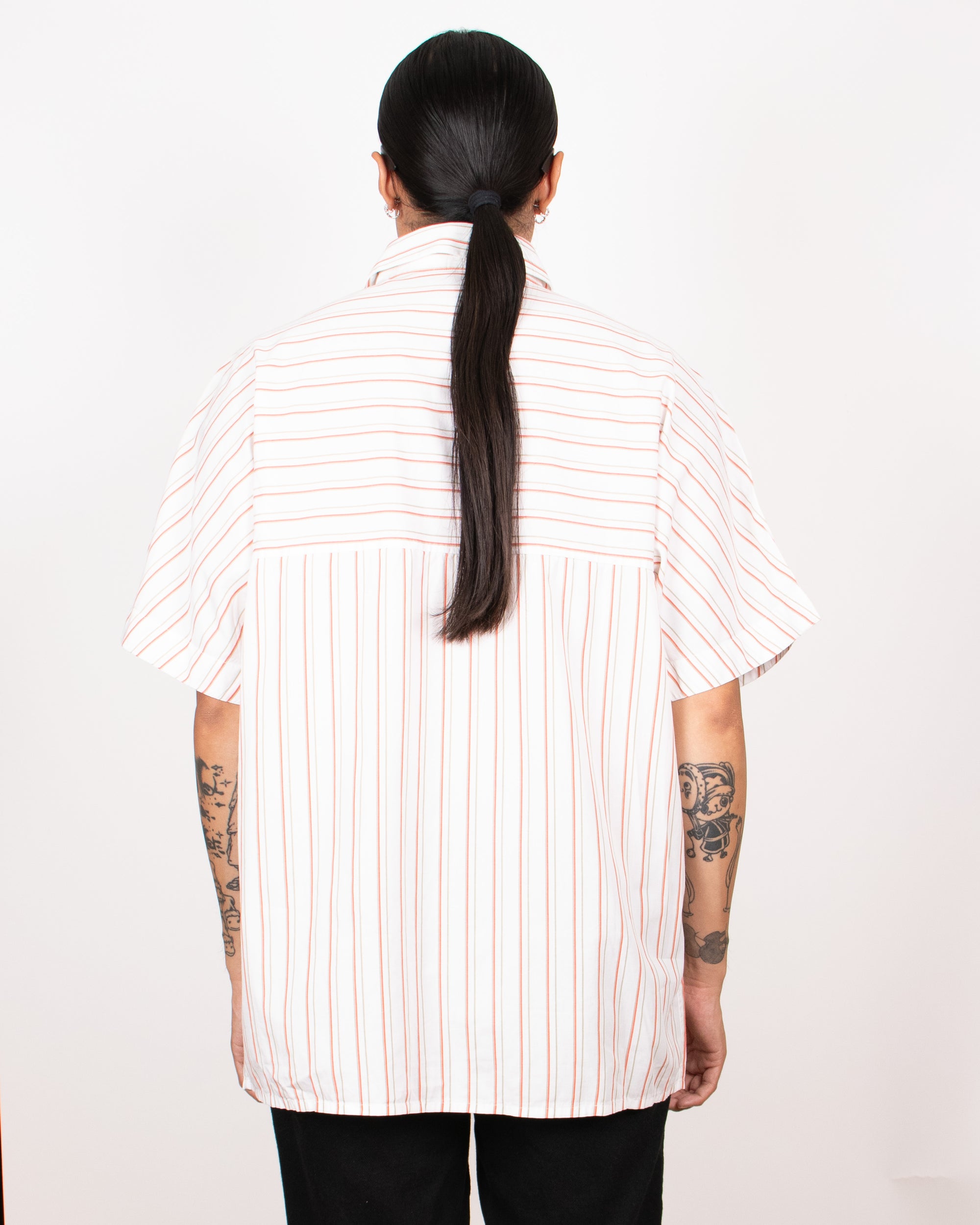 1980s Yves Saint Laurent Striped Short-Sleeved Shirt L