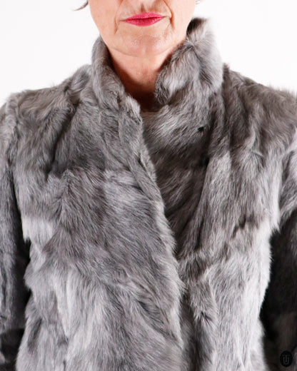 60's Vintage Goat Fur Coat S