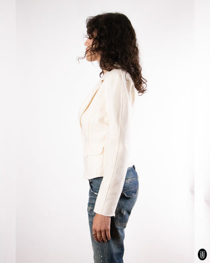 00's Nina Ricci Beige Wool Blend Blazer M