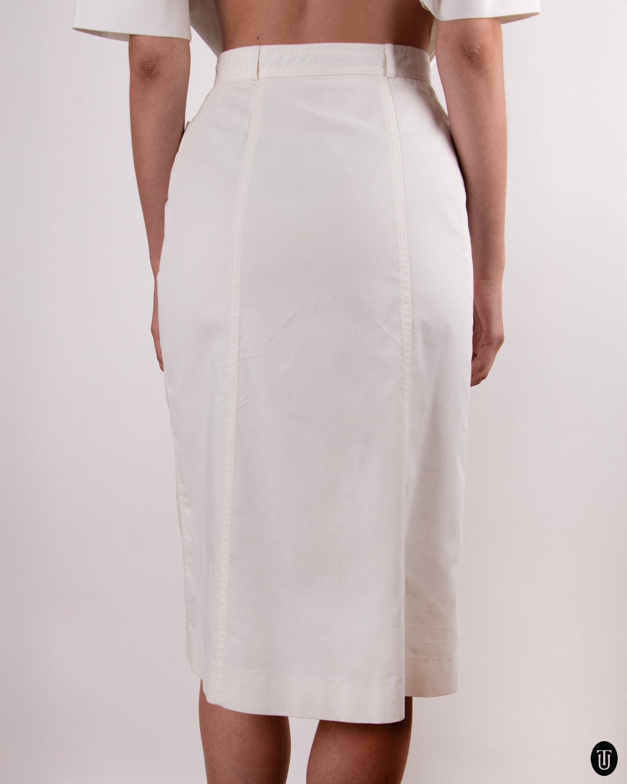 70's Guy Laroche Corduroy Skirt Set M