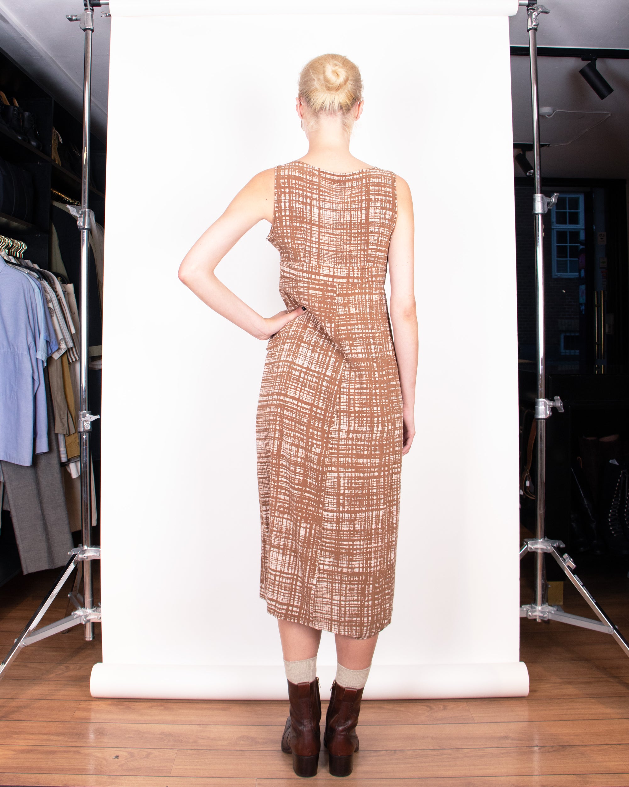S/S 1996 Prada Silk Printed Midi Dress M