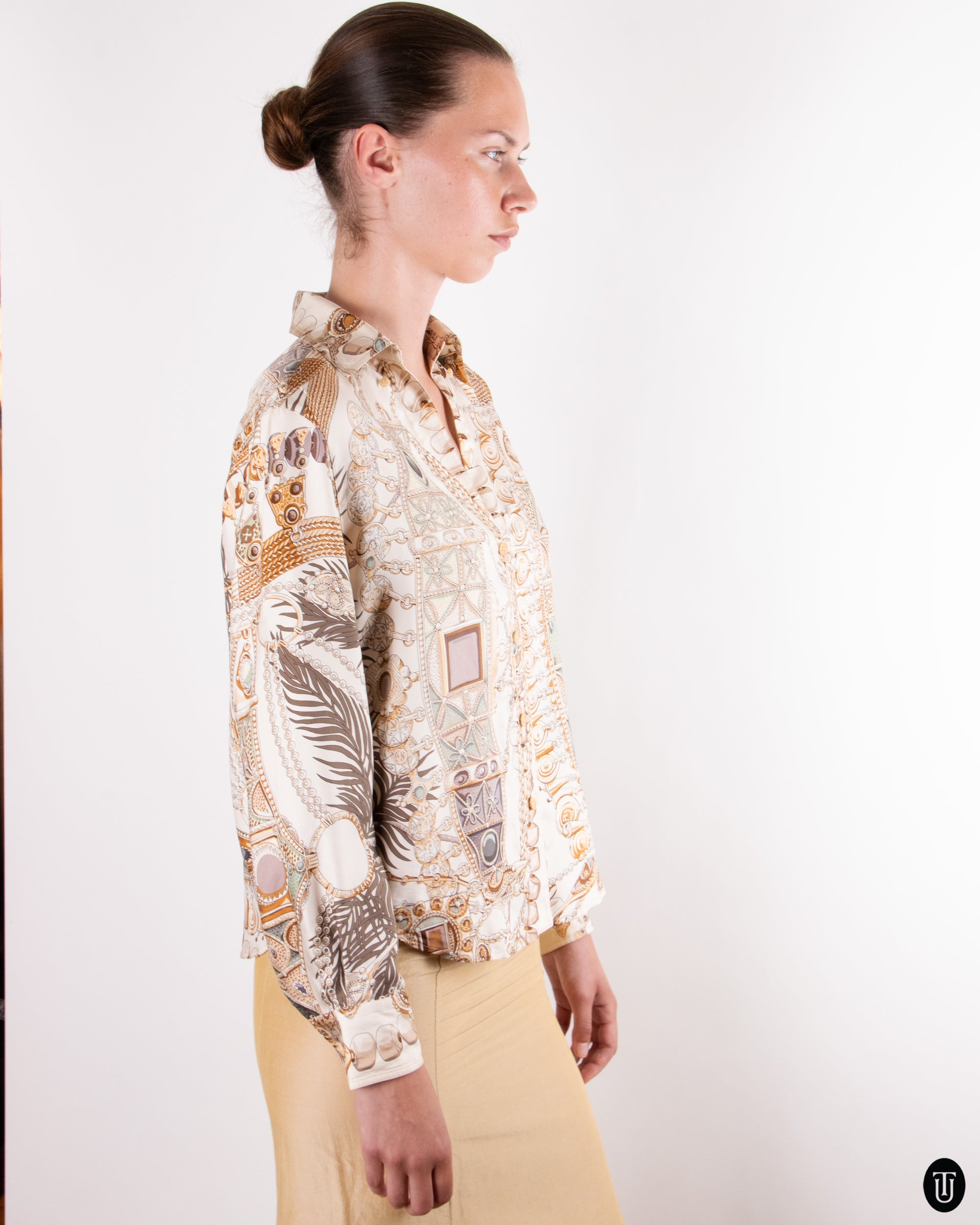 70's Hermès Silk Blouse M