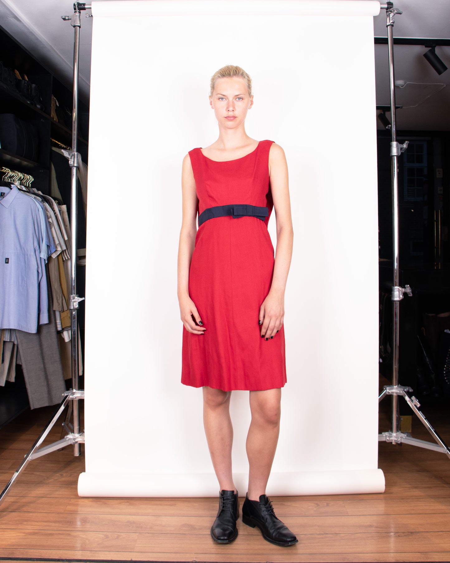 1960s Nina Ricci Mademoiselle Linen Rose Dress S