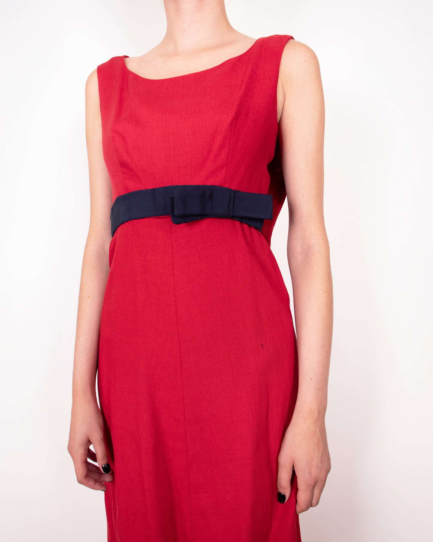 1960s Nina Ricci Mademoiselle Linen Rose Dress S