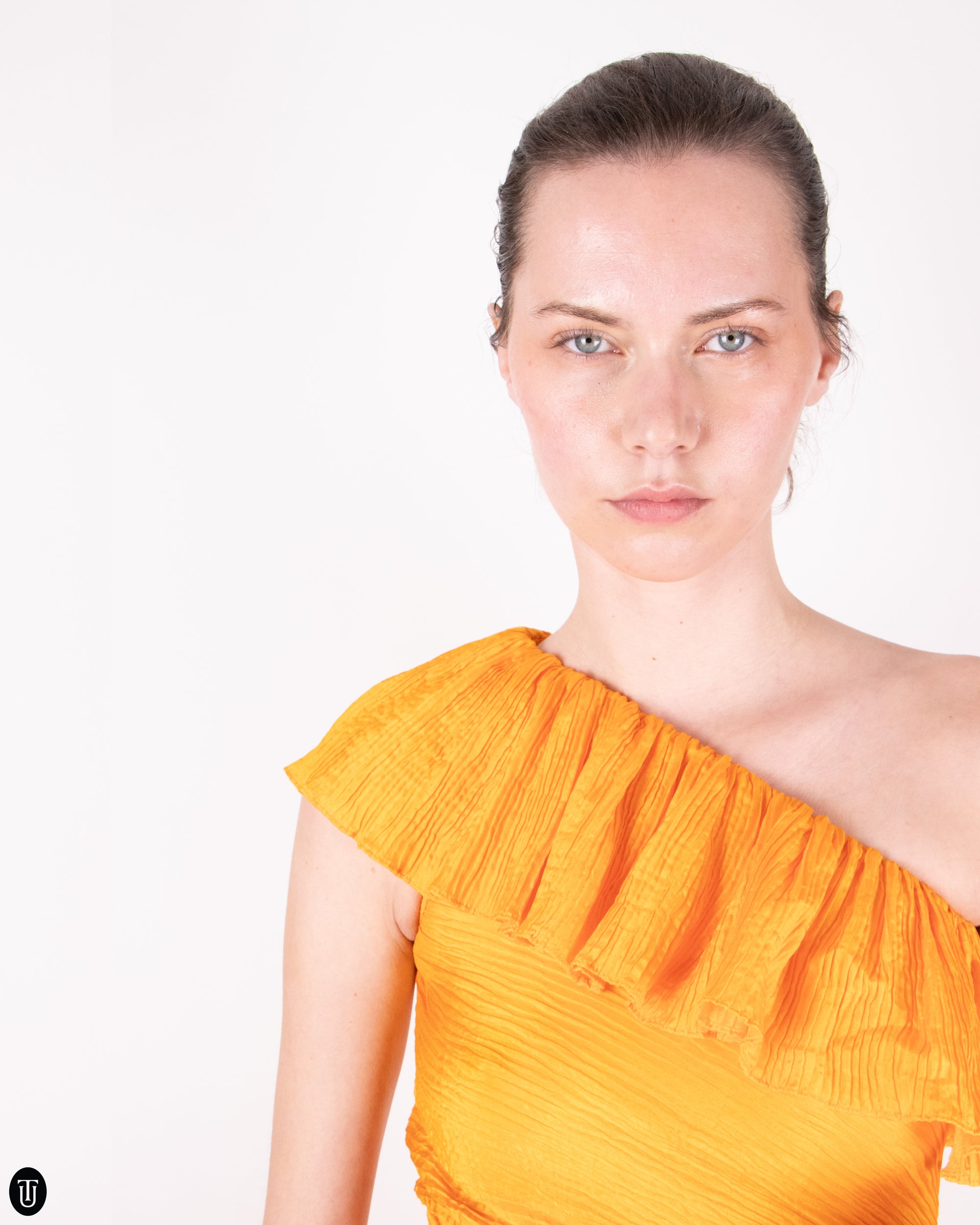 70s Yves Saint Laurent Sunny Ruffle and Pleat Dress XS