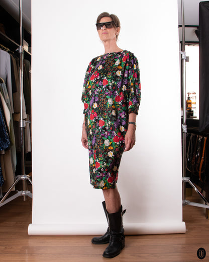 70's Ungaro Floral Sack Dress M