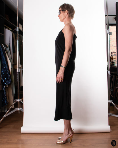 90's Yohji Yamamoto Slinky Black Dress M