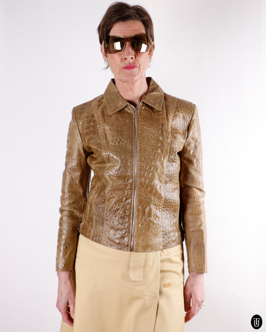 90's Inside Stone Leather Jacket S