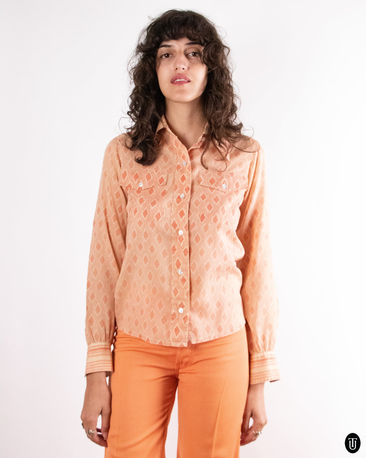 70's Saint Laurent "Rive Gauche" Orange Shirt S