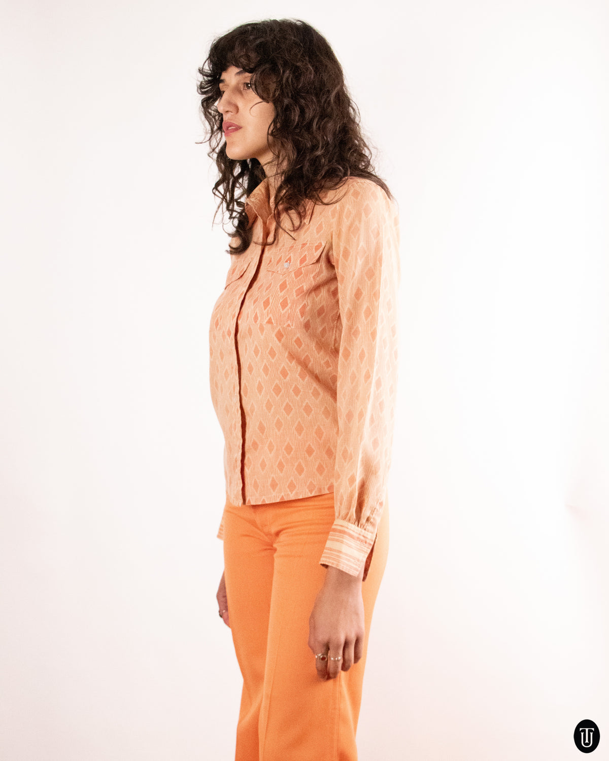 70's Saint Laurent "Rive Gauche" Orange Shirt S