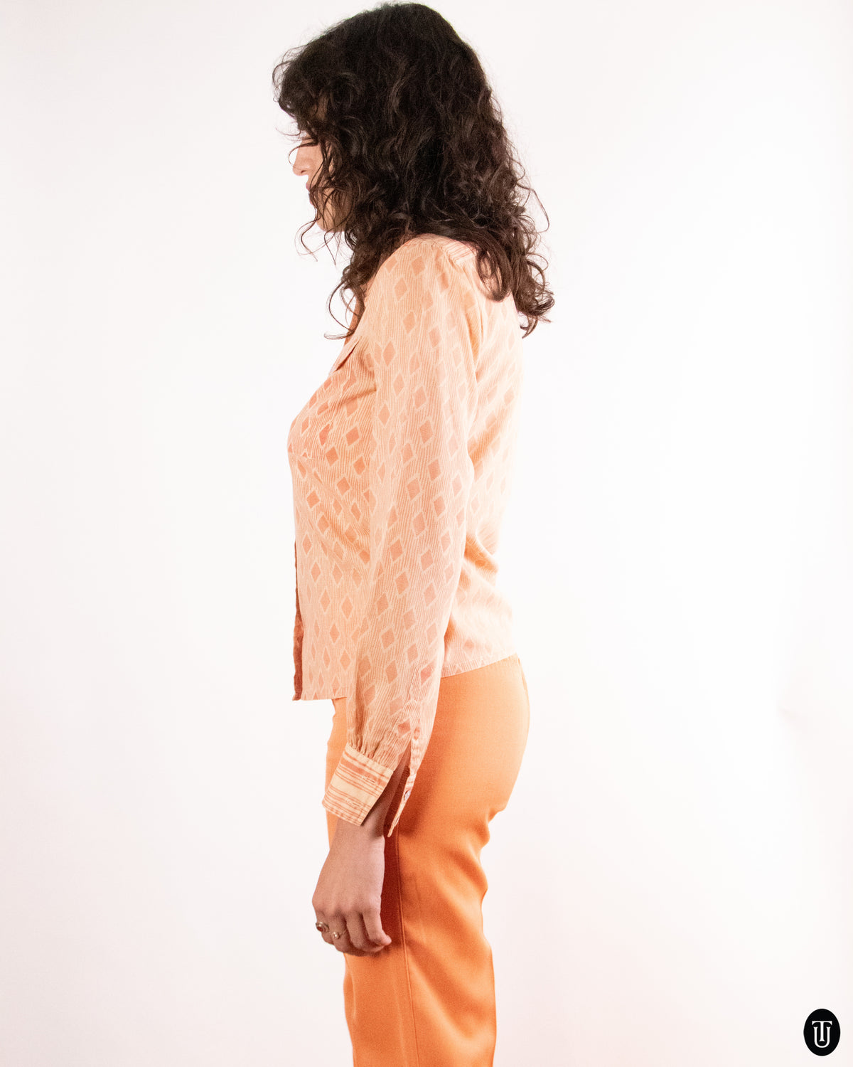 70's Saint Laurent "Rive Gauche" Orange Shirt S