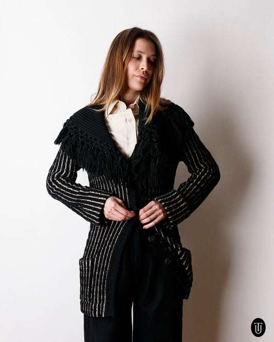 1970s Yves Saint Laurent Tricot Woollen Cardigan S