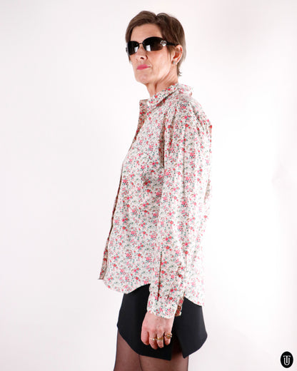80's Cacharel Floral Liberty Cotton Shirt M