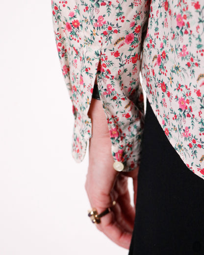 80's Cacharel Floral Liberty Cotton Shirt M