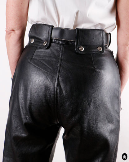 90's Chi Moda Leather Cigarette Trousers M