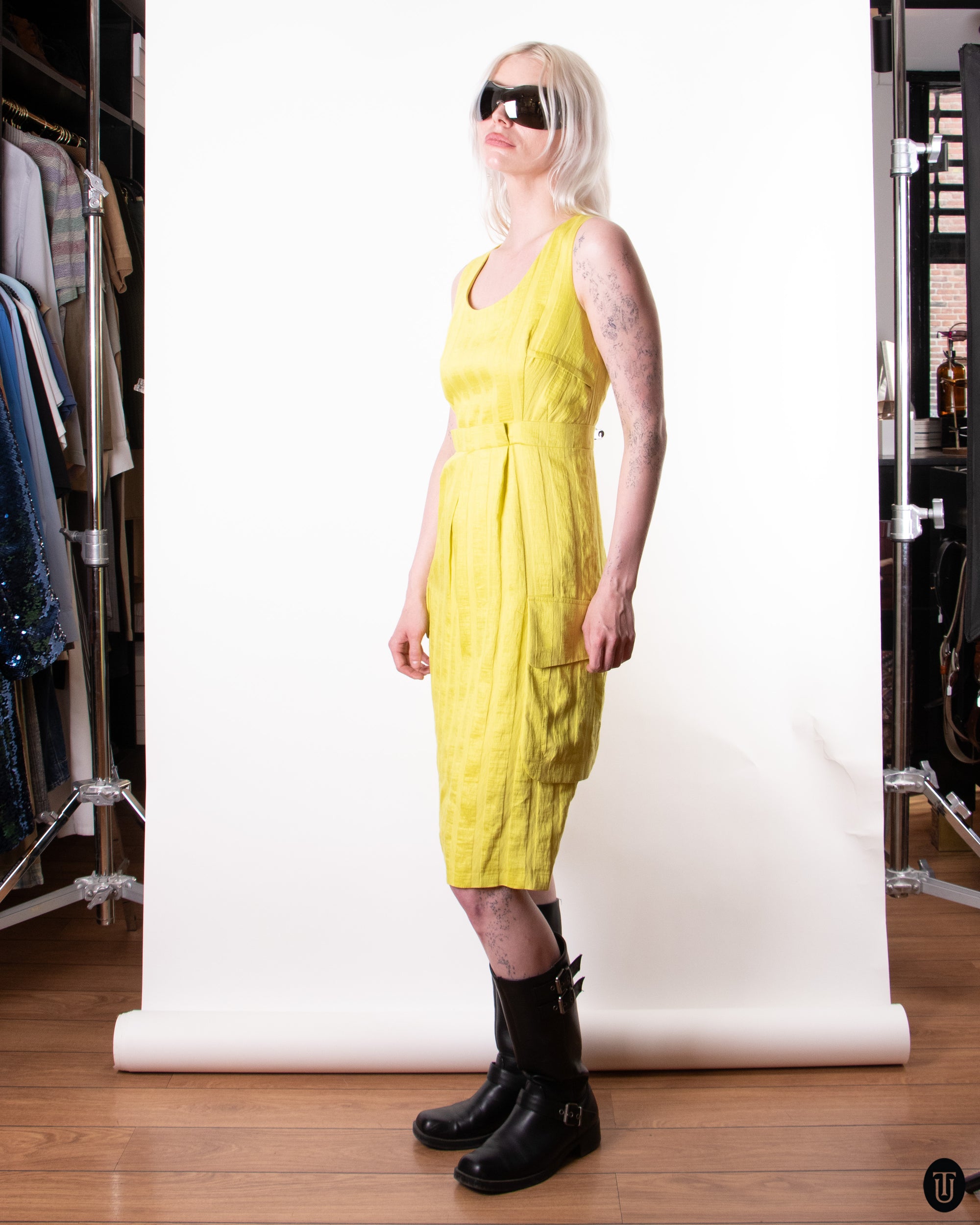 00's Yellow Cotton Dress M