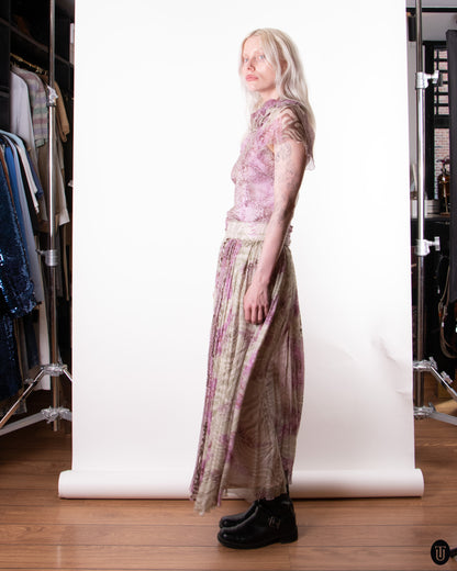 80's Silk Organza Two Piece M