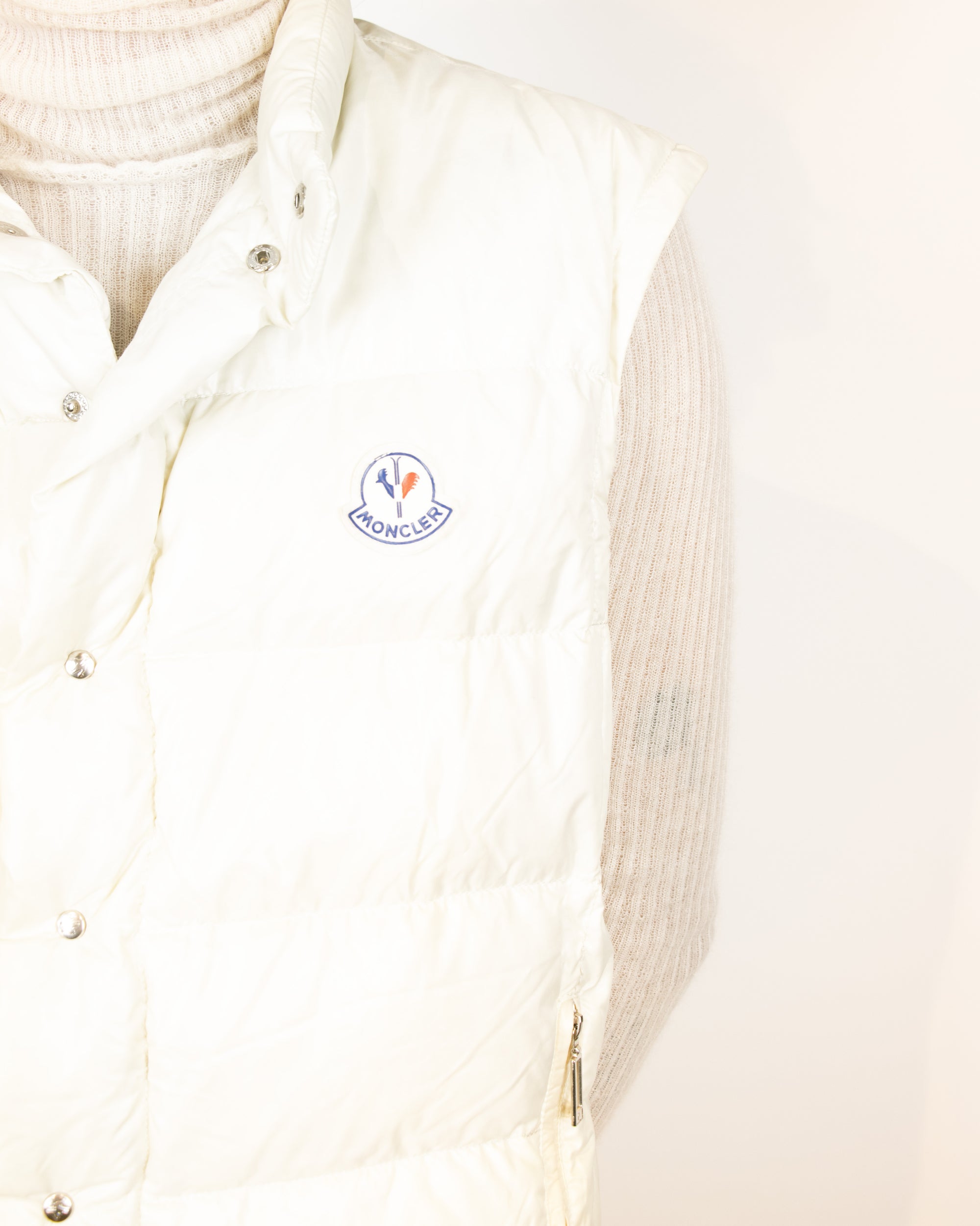 80's Moncler White Down Vest M
