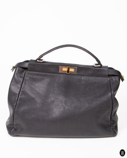 00's Fendi Peekaboo Leather Briefcase