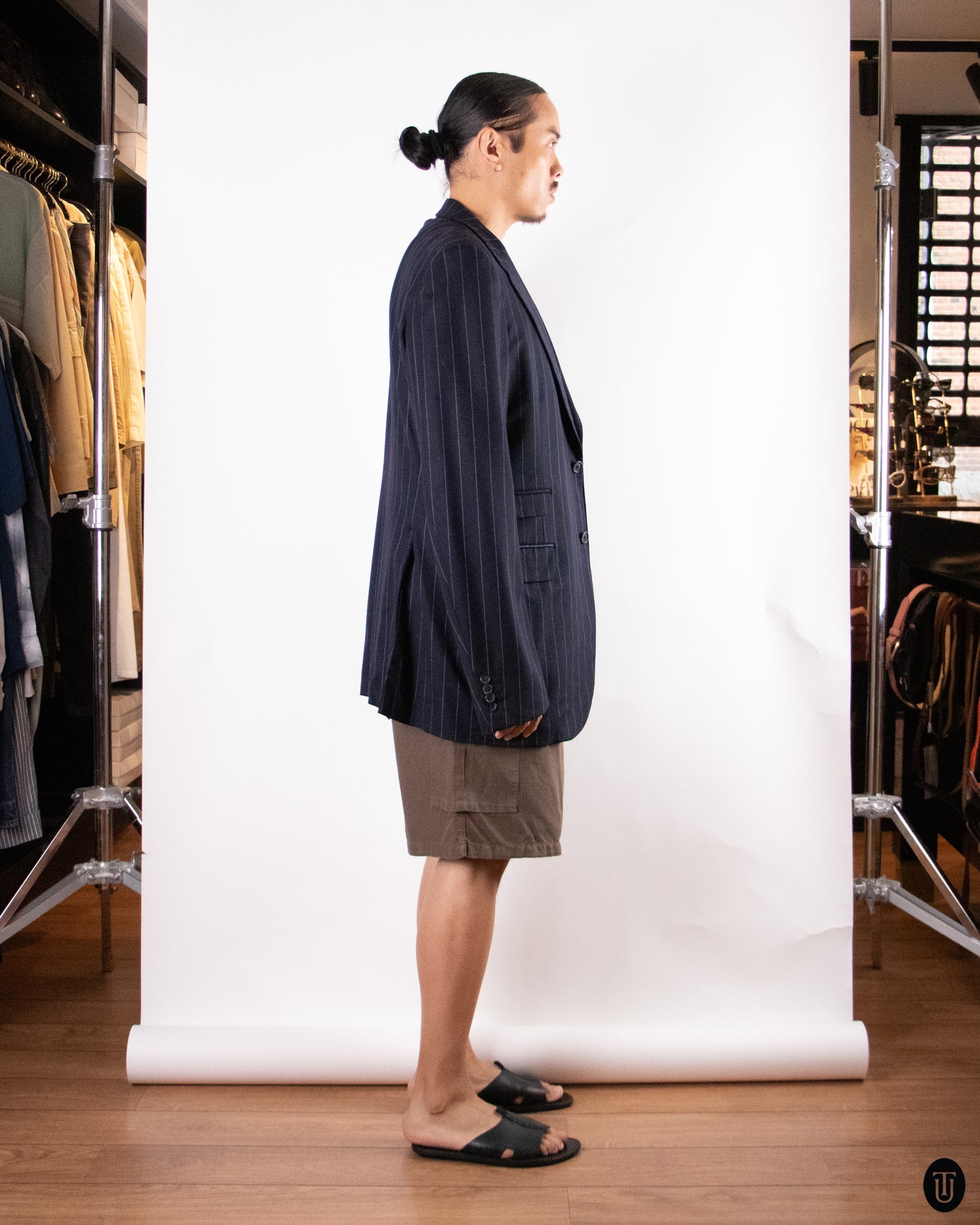 00's Prada Pin Stripe Wool Blazer L