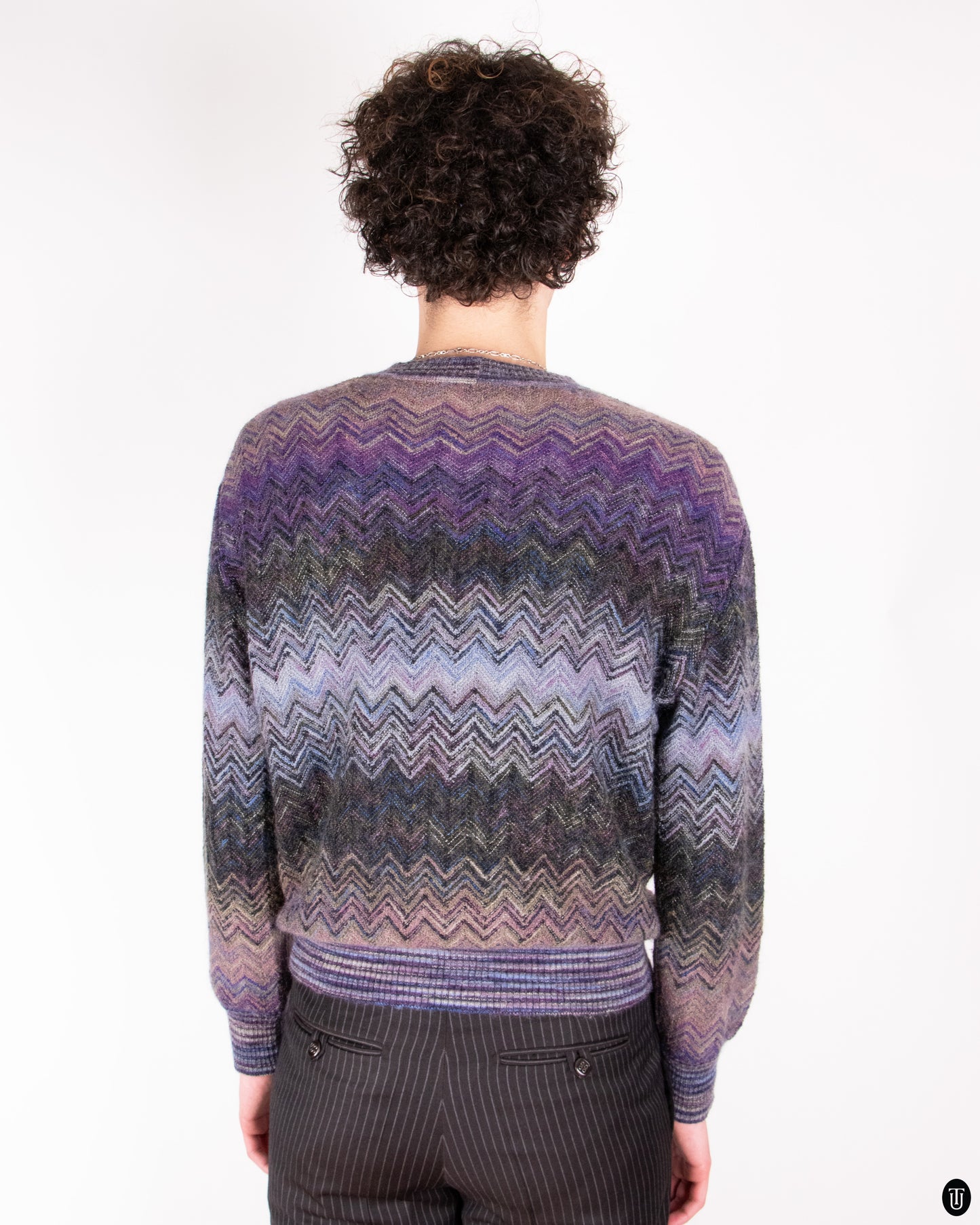 80's Missoni Purple Knitted Jumper M