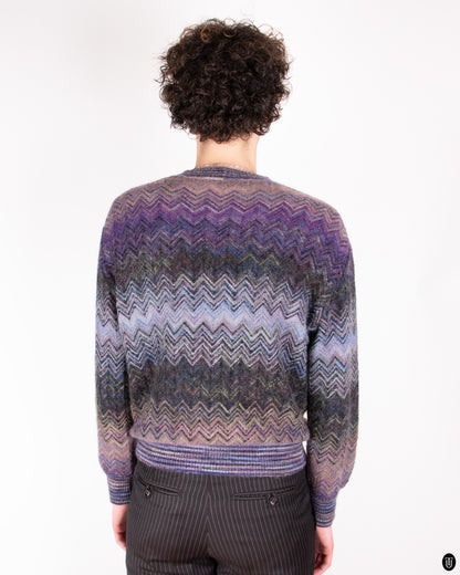 80's Missoni Purple Knitted Jumper M