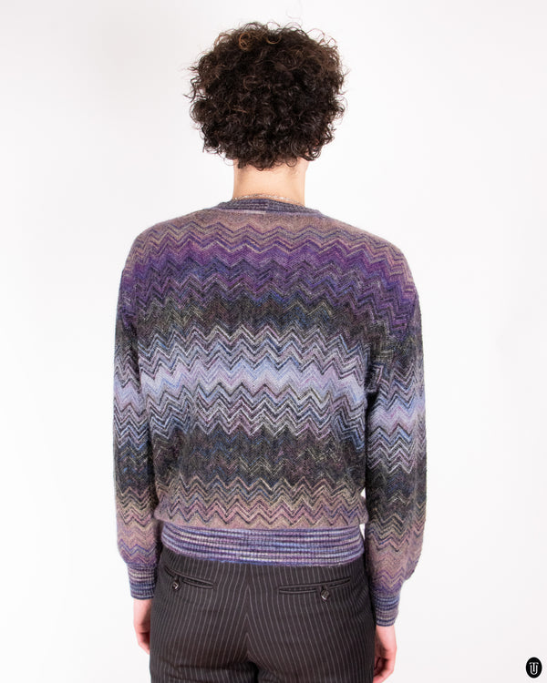 80's Missoni Purple Knitted Jumper M