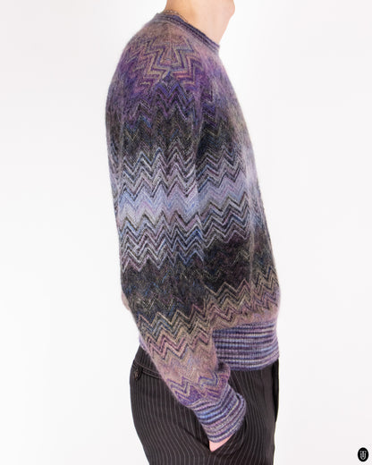 80's Missoni Purple Knitted Jumper M