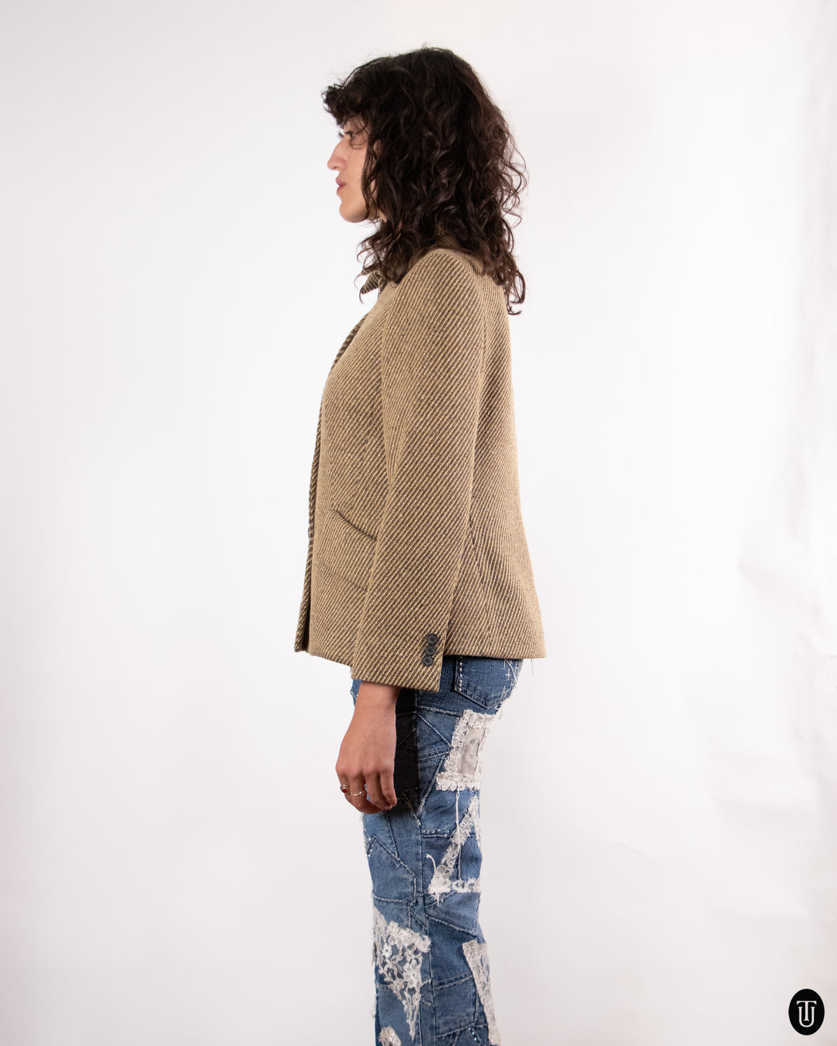 00's Christian Dior Tweed Bar Jacket M