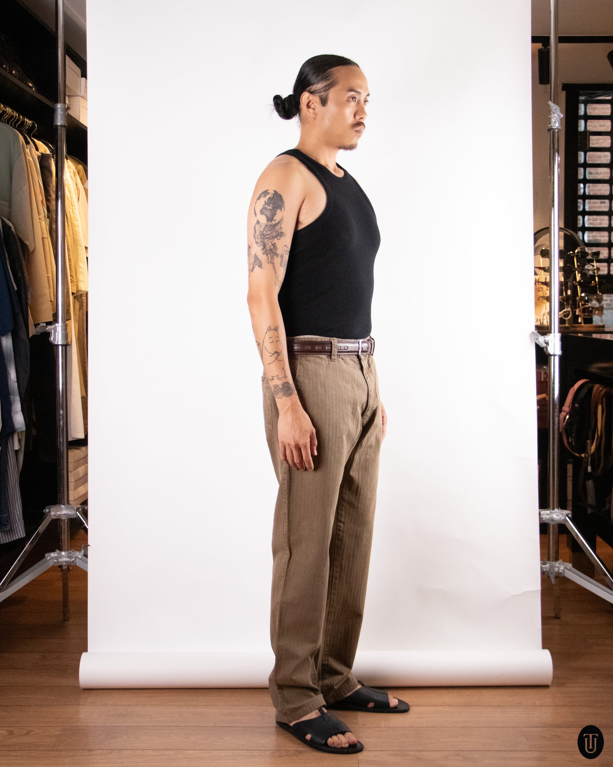 00's Burberry Brown Cotton Slacks M