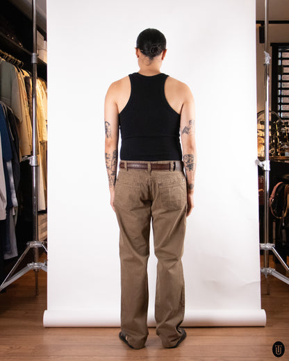 00's Burberry Brown Cotton Slacks M