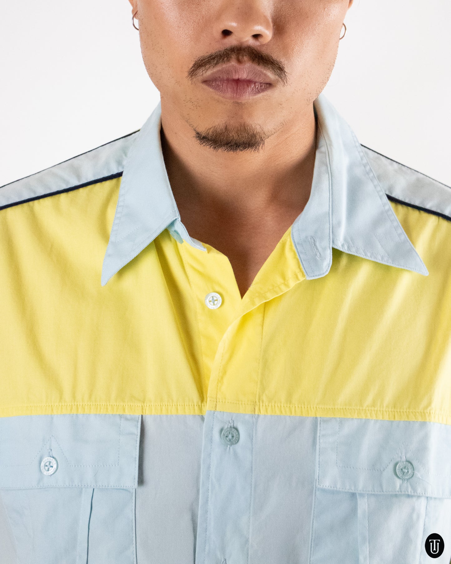 90's Versace Cotton Button Up T-Shirt L