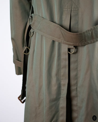 70's Burberry Khaki Sheen Trench Coat S