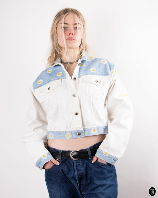 90's Laura Biagotti Daisy Denim Jacket M