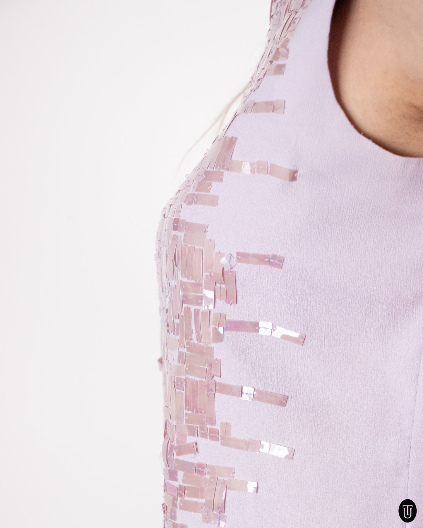 00's Gianfranco Ferre Lilac Sequin Top M