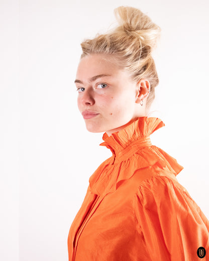 80's YSL Orange Blouse M