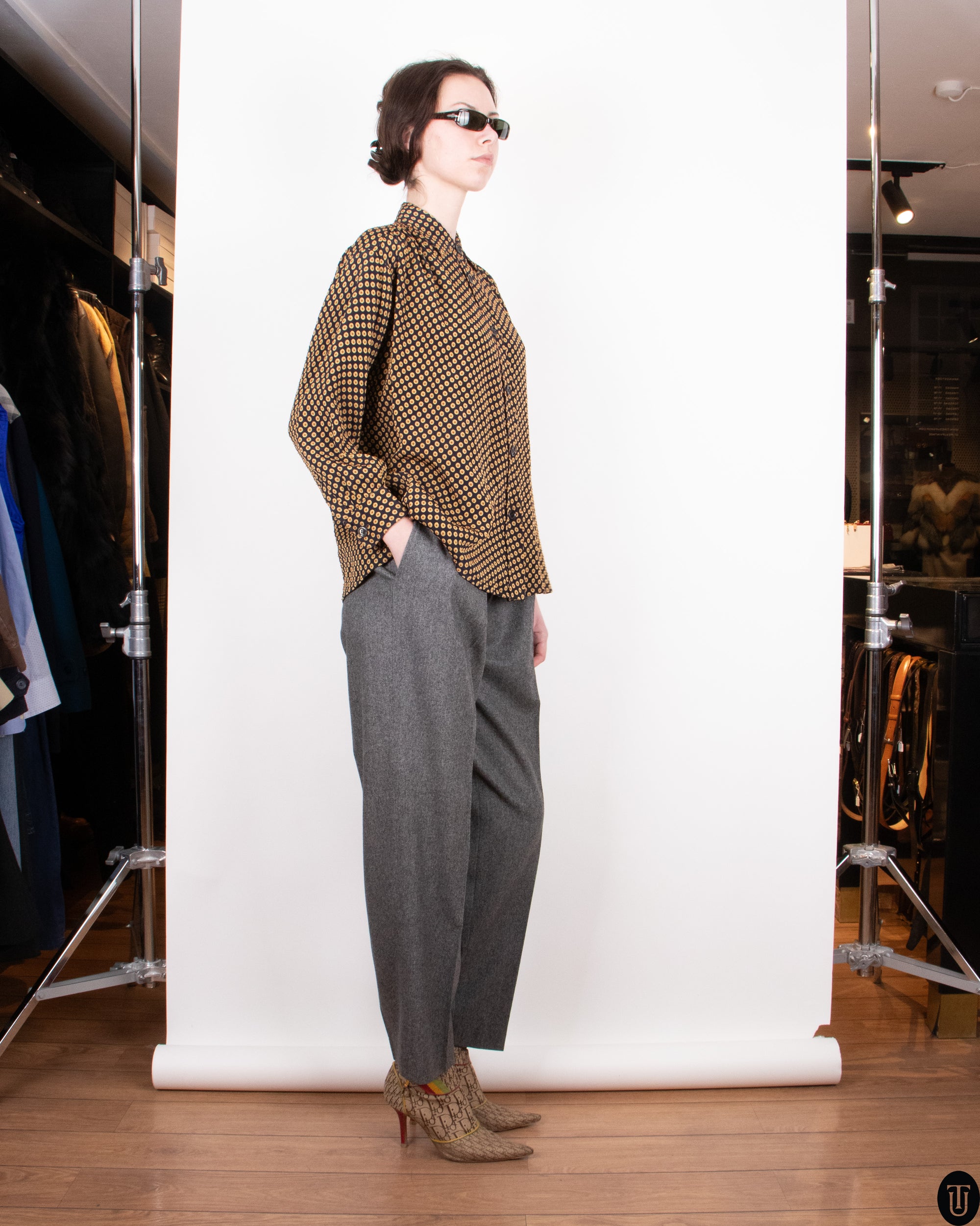 80s Yves Saint Laurent Blouse S