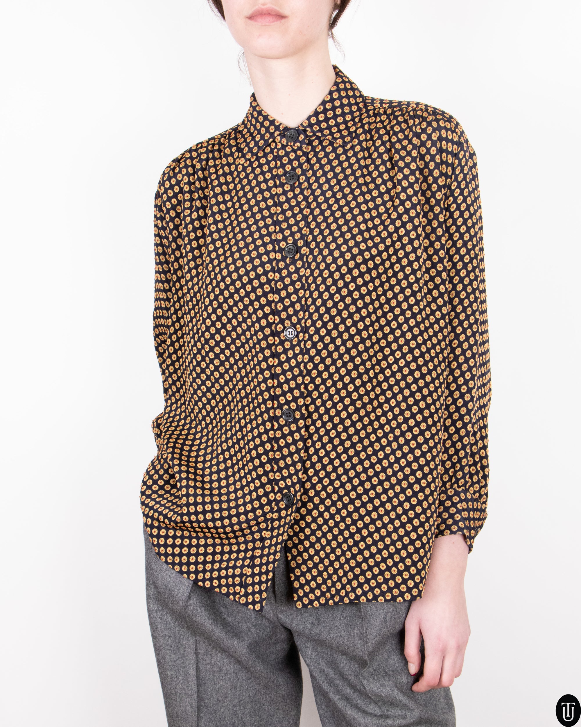 80s Yves Saint Laurent Blouse S