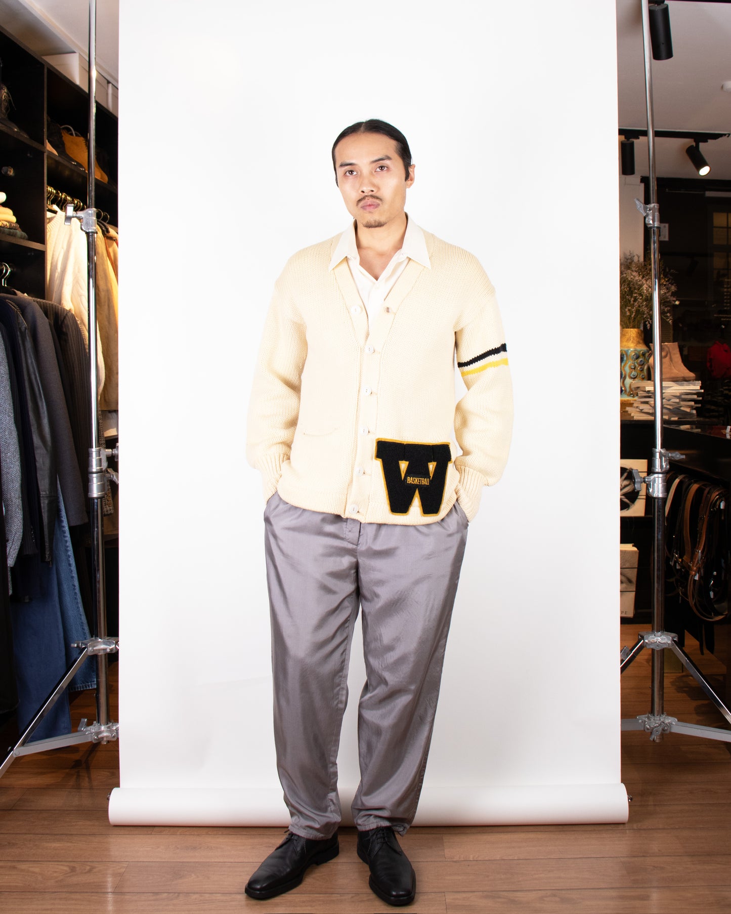 Rare 1940s Princeton Varsity Basketball Knitted Cardigan L