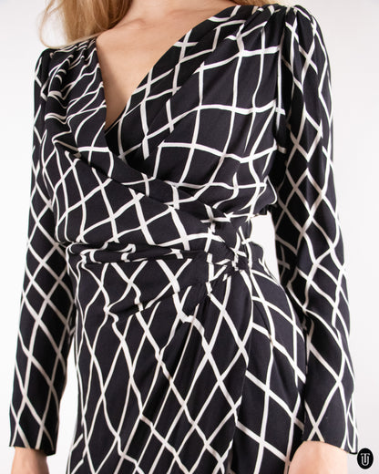 80's Yves Saint Laurent Rive Gauche Wrap Dress M