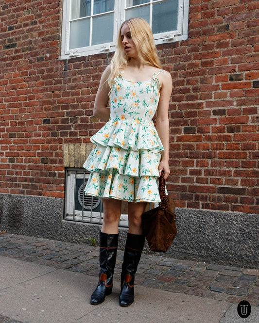 80's Ungaro White Cotton Dress S