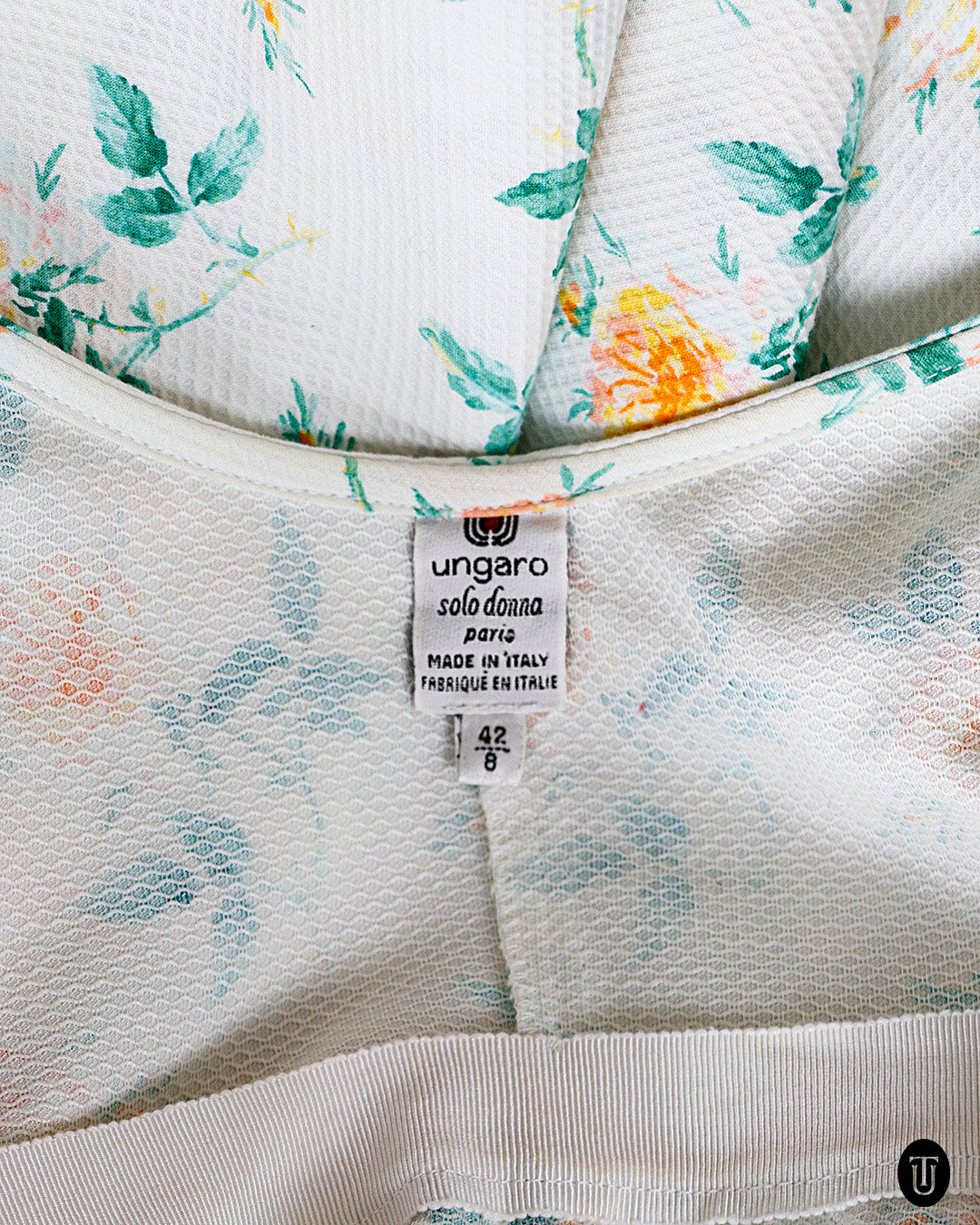 80's Ungaro White Cotton Dress S