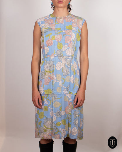 Bottega Veneta 2000s Floral Print Silk Dress M