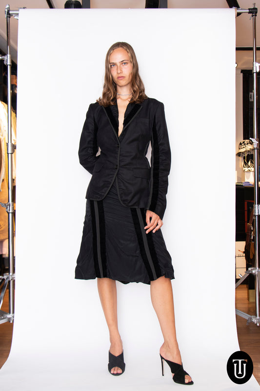 00's Yves Saint Laurent Cashmere Skirt Suit M