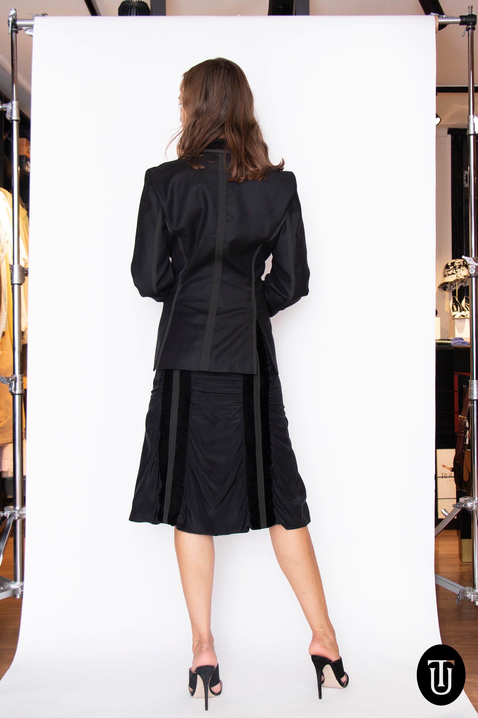00's Yves Saint Laurent Cashmere Skirt Suit M