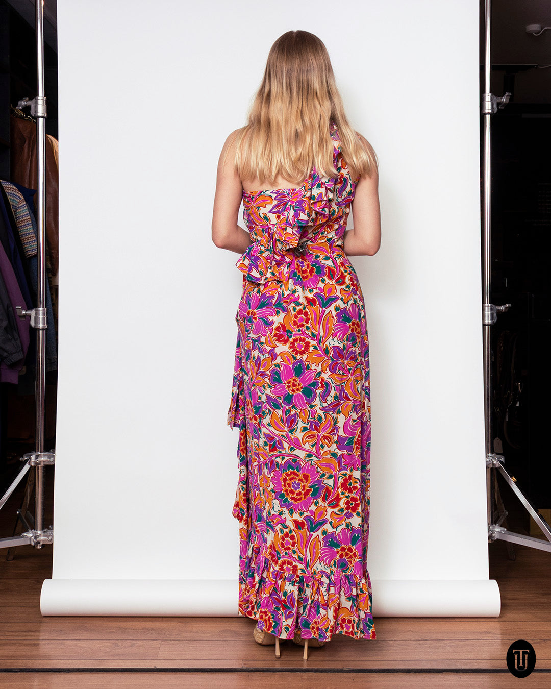 An 80s Yves Saint Laurent Rive Gauche one shoulder dress S