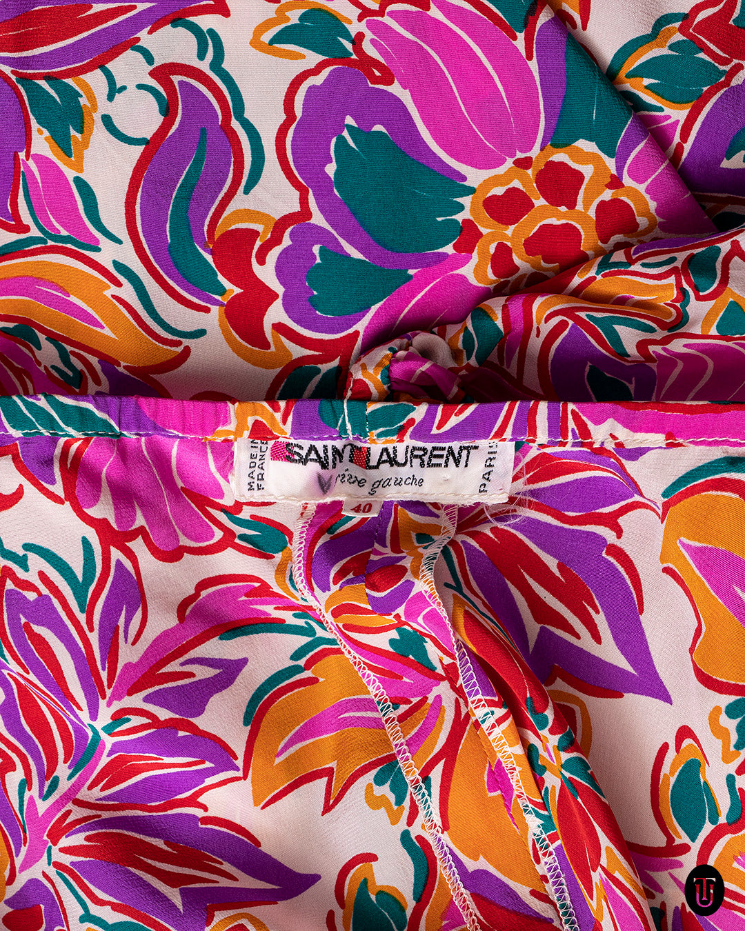An 80s Yves Saint Laurent Rive Gauche one shoulder dress S
