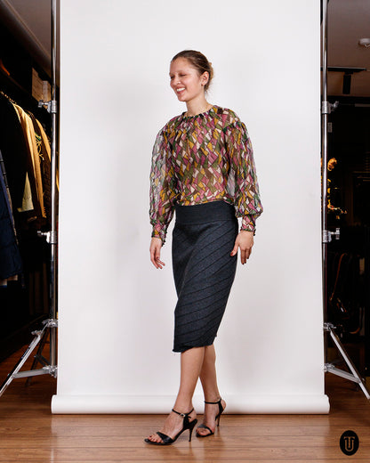 80's Alaïa Knitted Pencil Skirt S